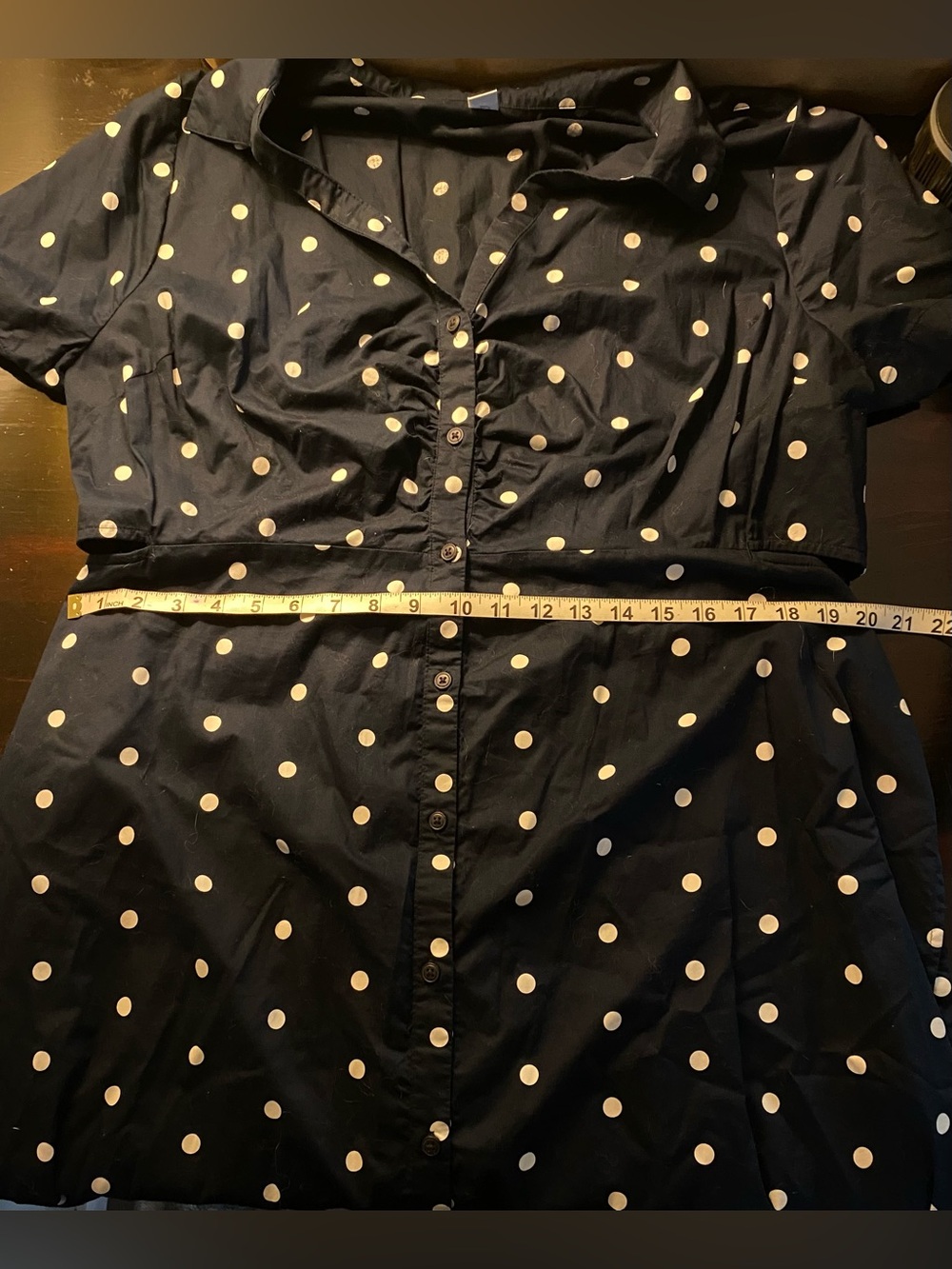 NWOT Old Navy Navy Blue Polka Dot Midi Dress 2X - Picture 7 of 8